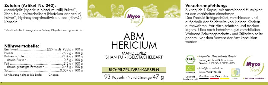 ABM-Hericium Bio Pilzmischung - 93 VegiCaps.