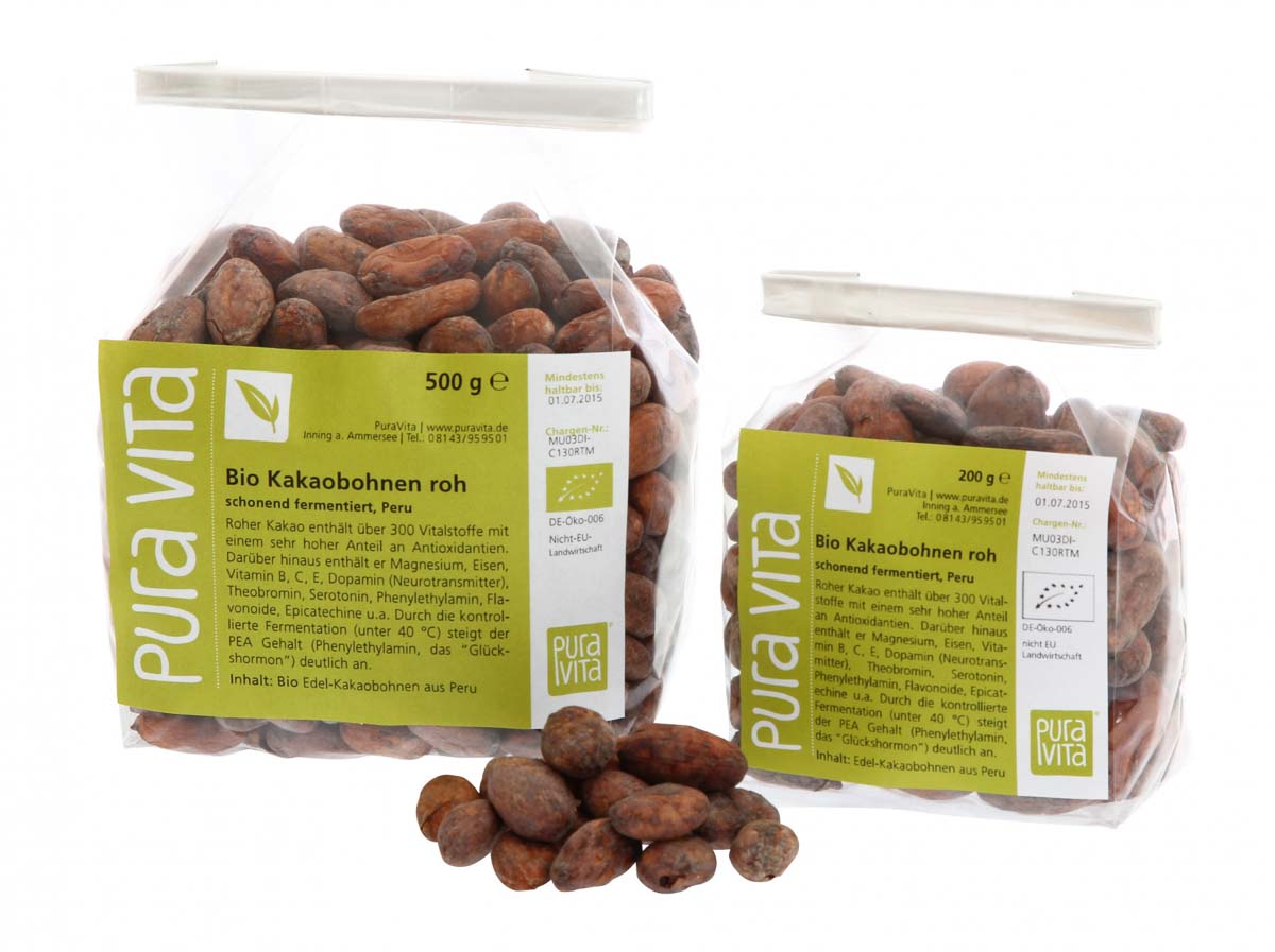 Kakaobohnen schonend fermentiert BIO & roh 500g