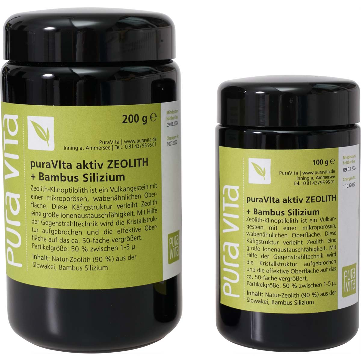 Zeolith aktiv + Bambus-Silizium PuraVita 100 g
